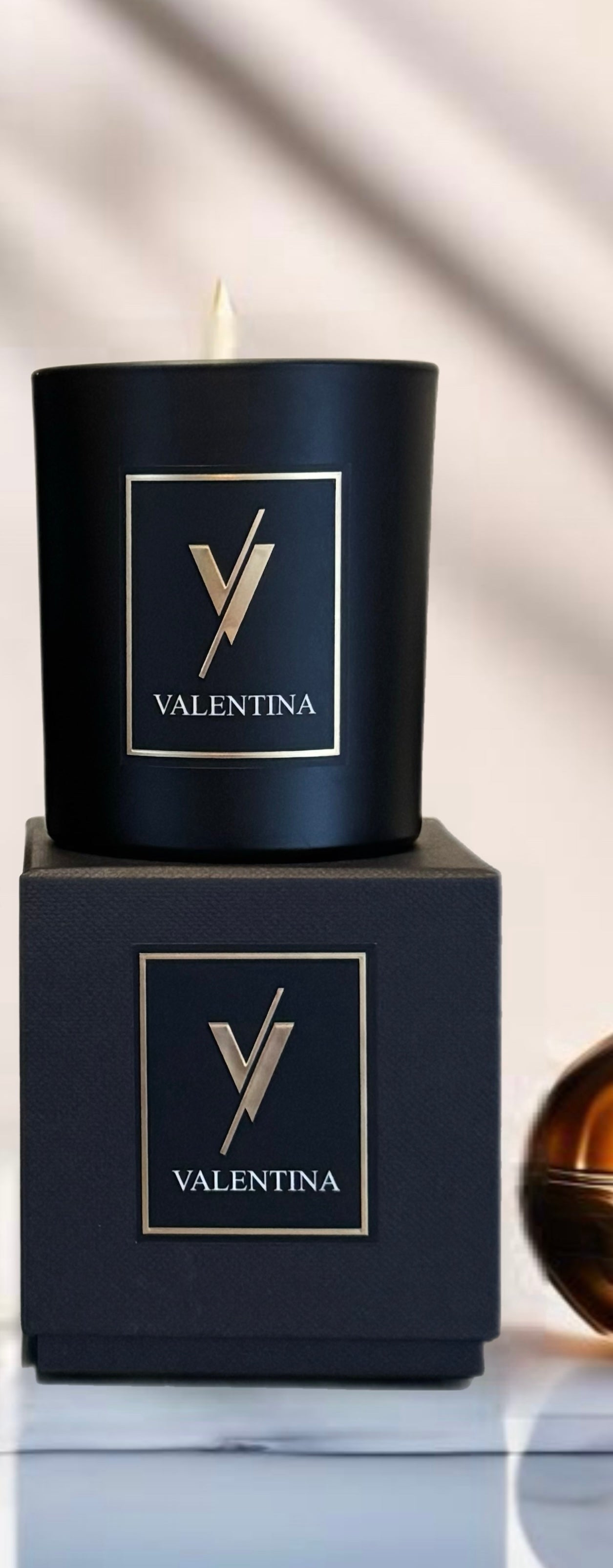 V Valentina: Luxury Scented Candle in Gift Box - BLACK  V R J J CANDLES   