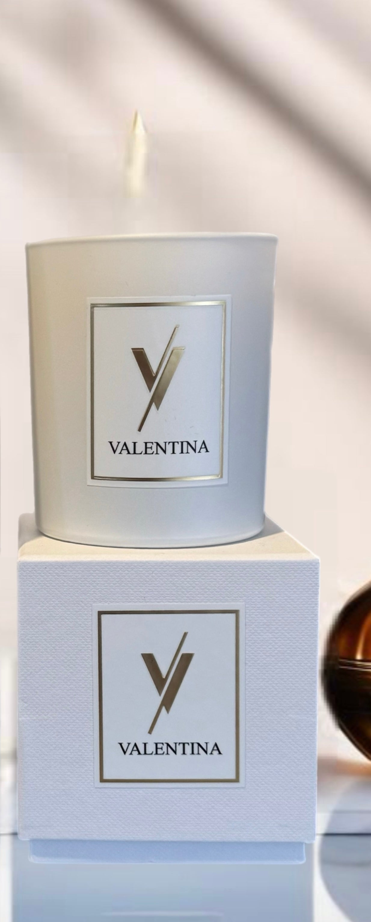 V Valentina: Luxury Scented Candle in Gift Box - WHITE  V R J J CANDLES   