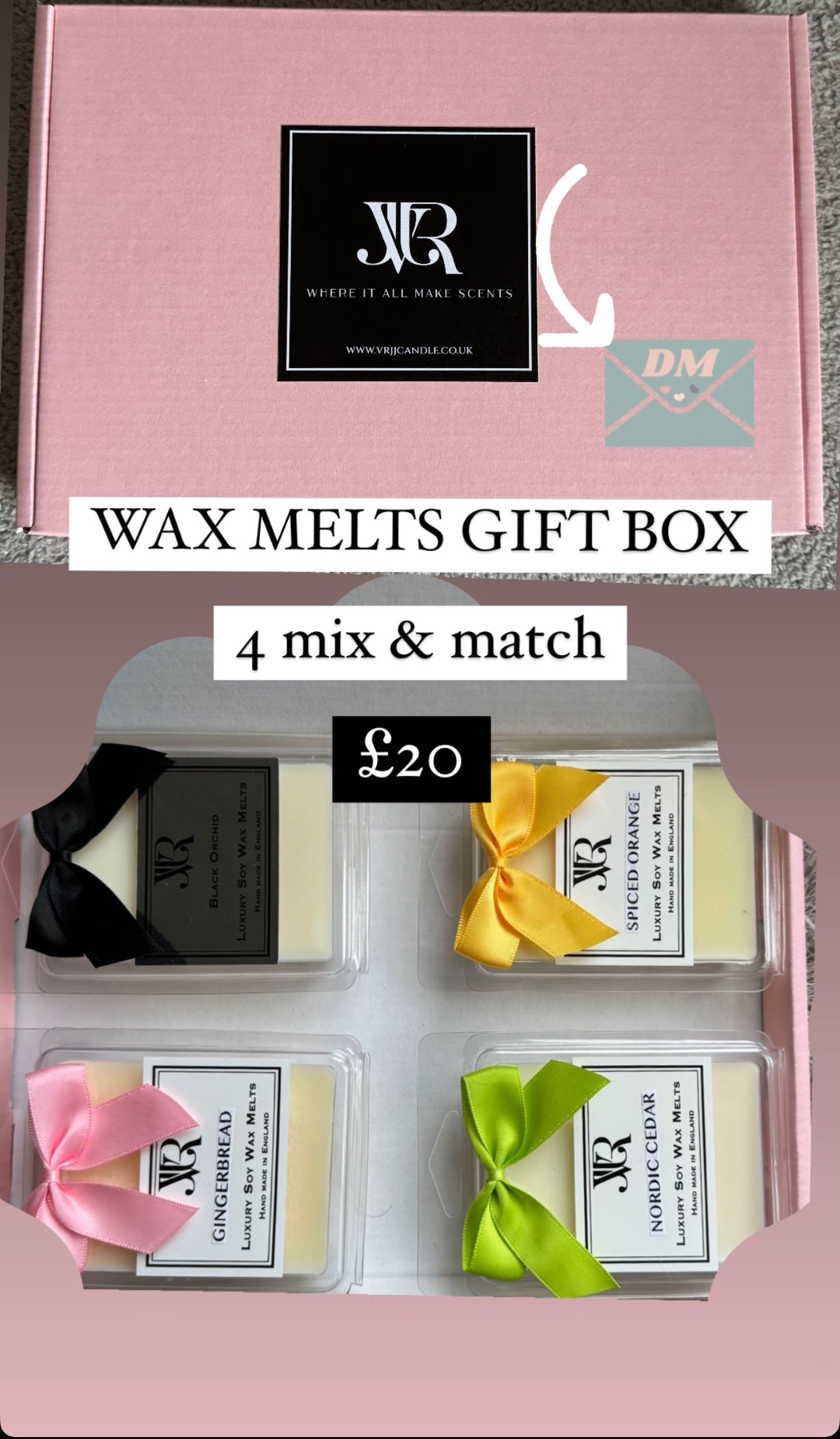 4 x Luxurious Soy Wax Melts Bundle: Choose Your Scents V R J J CANDLES