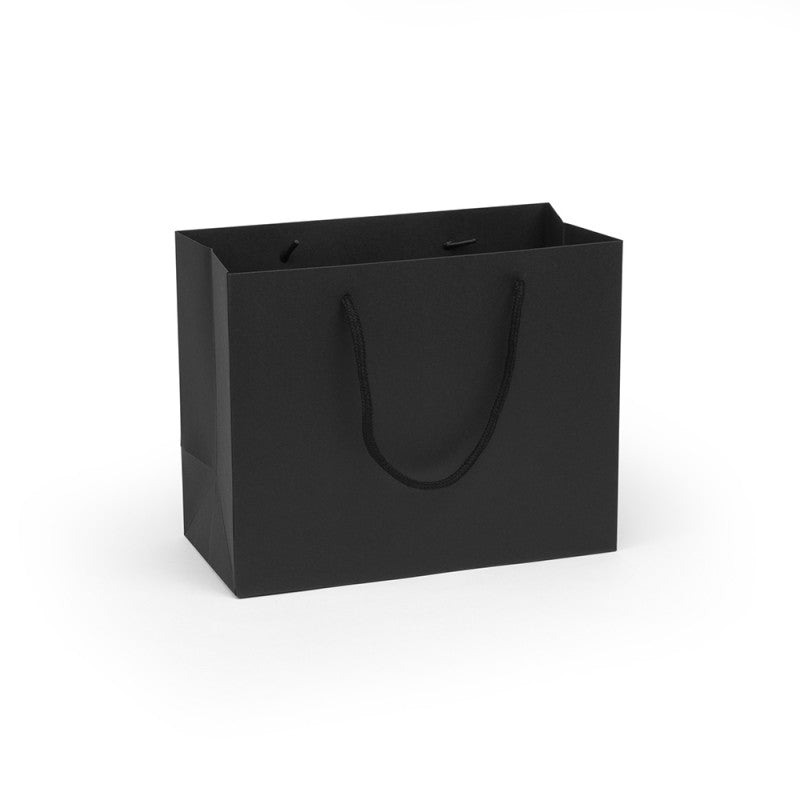 Medium Landscape Black Paper Gift Bag With Rope Handles  V R J J CANDLES   